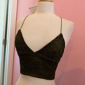 Olive Green Lace Urban Outfitters Tank Top